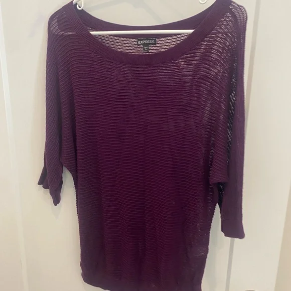 Express Women's Deep Purple Knit Blouse - Picture 3 of 5
